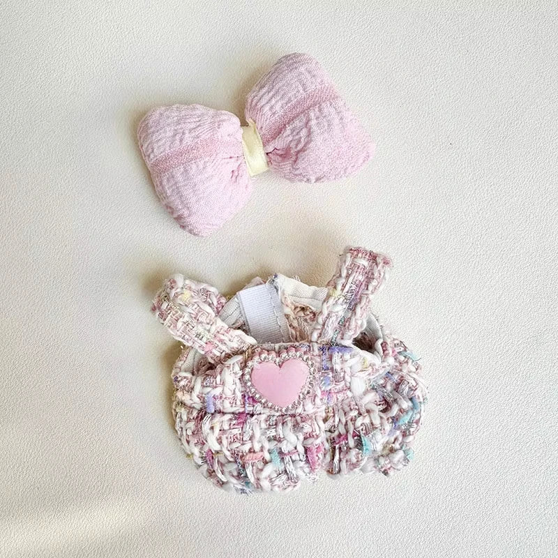 For 17cm Labubu V1 V2 Outfit Clothes Pendant Baby Clothes Strap Powder Love Fragrant Style Clothes Decoration Accessories
