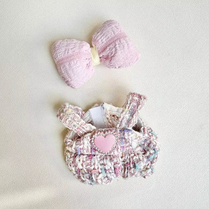 For 17cm Labubu V1 V2 Outfit Clothes Pendant Baby Clothes Strap Powder Love Fragrant Style Clothes Decoration Accessories