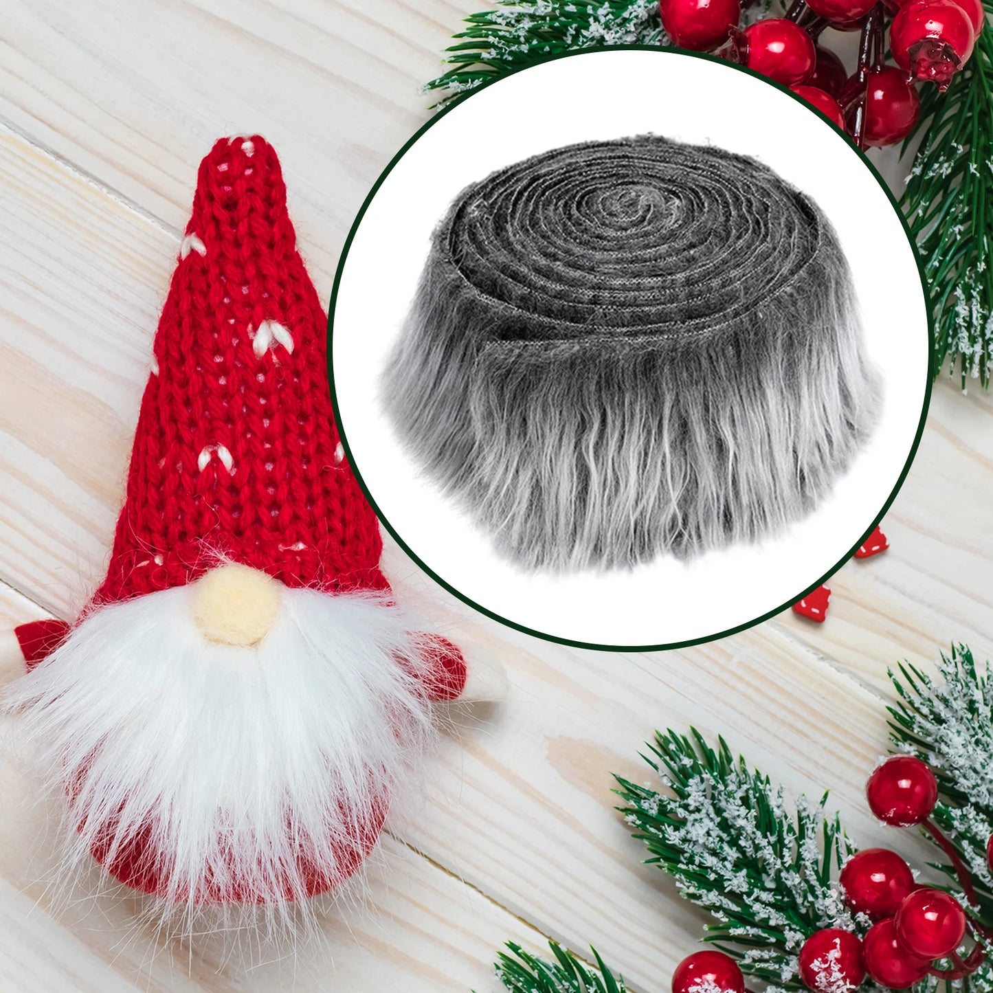 Faux Fur Fabric Costume Soft Artificial Fabric for Dwarf Decoration Clothing Gnomes Beard Hair Cosplay Costume Christmas Tree