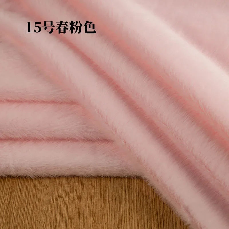 5mm Stretch European Mink Faux Fur Fabric High-Low Pattern for Clothing Scarves Hats Photo Props DIY Craft Decoration