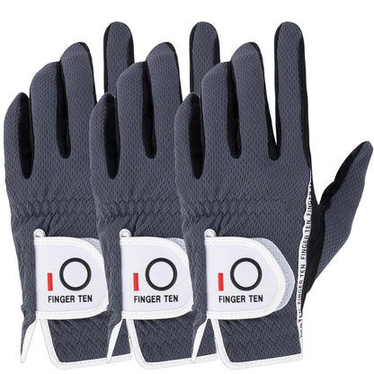 3 Pack Breathable Great Grip Golf Rain Gloves Men Left Right Hand All Weather Grip Black Grey Green S M ML L XL