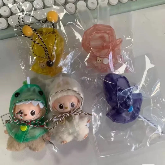 For Labubu 4.0 the Monsters Pin for Love Series Cute Mini Raincoats Waterproof Outfit for Labubu V4 Doll Clothes Accessories