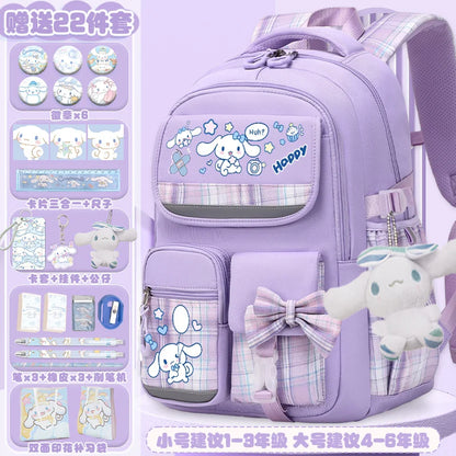 Sanrio Cinnamon Dog Cute Fashion Print School Bag for Primary School Students, Stylish Children's Back-To-School Backpack