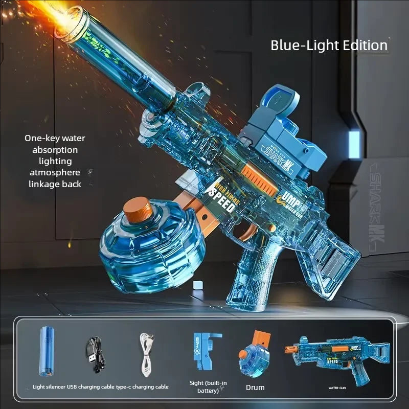 Summer Beach Pool Toys Water Toys Party Toys Gatling Gun Watergun Gatling Electric Powerful Water Gun Sports-Entertainment Gifts