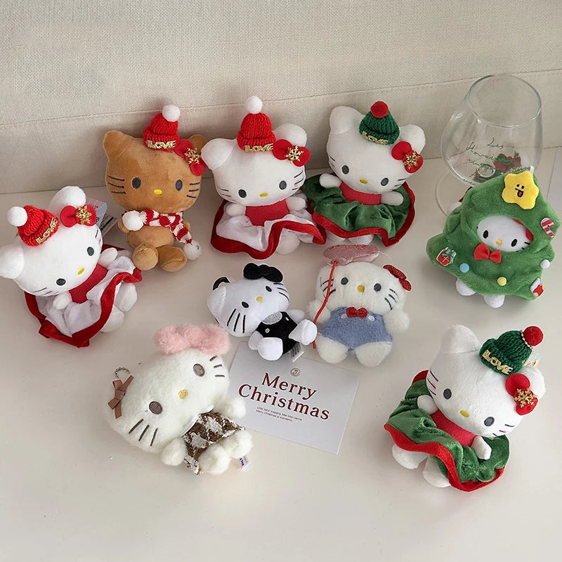 Halloween Christmas Decoration Dolls My Melody Kuromi Cinnamoroll Kt Cat Plush Toy Small Pendant Stuffed Animals Keychains Gifts
