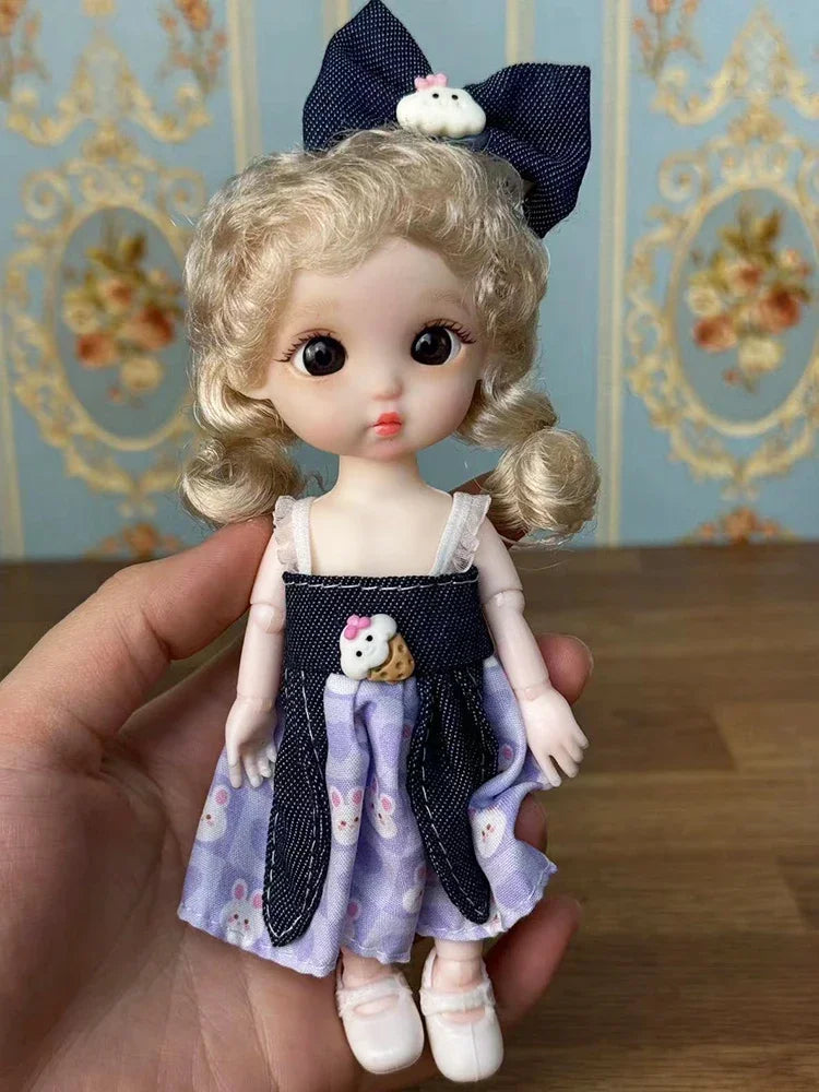 Lovely 17cm Doll 1/8 Bjd Dolls Mini Playhouse Doll Toy Kids Girls Dolls Toy Gift