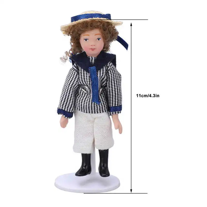 Doll House Servant 1:12 Doll House Miniature Turnable Ceramic Victorian Servant Toy Decoration With Stand