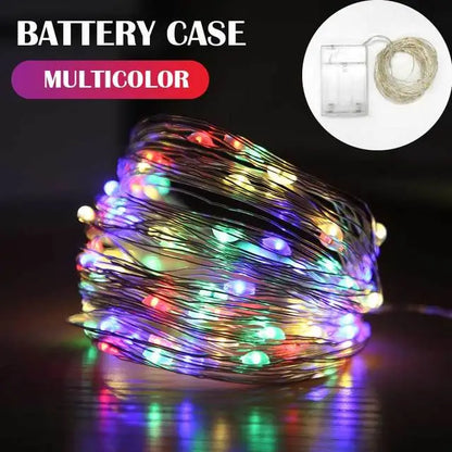 5 Colors LED Outdoor Light String Fairy Garland Battery Power Copper Wire Lights for Christmas Festoon Party Wedding