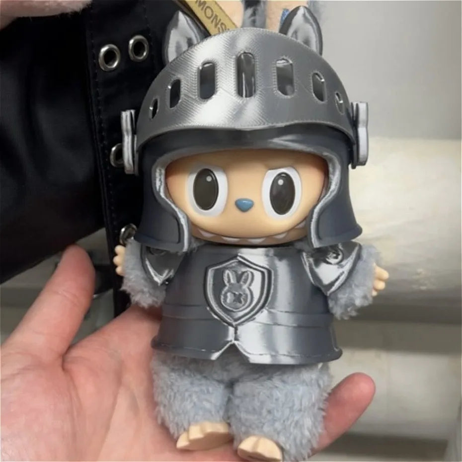 3D Armour for Labubu Clothes Dragon Slayer Knight Armor Sword Set Mini Plush Doll Clothing Fashion Doll Accessories Gift