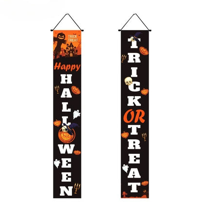 Halloween Hanging Door Curtain Skeleton Banner Happy Halloween Party Porch Sign for Home Party Decor Halloween Decorations 2025