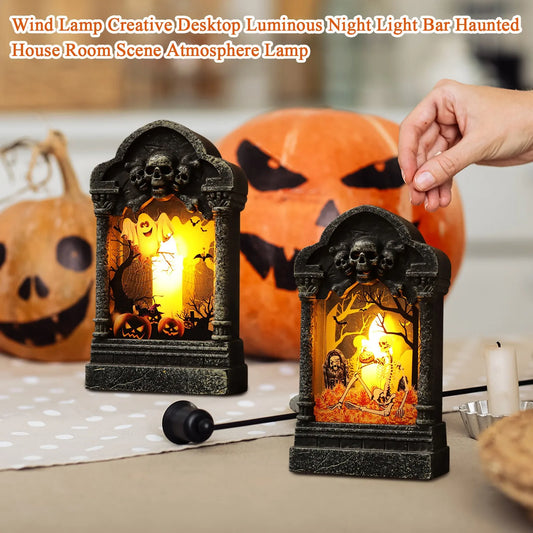 Halloween Headstone Light Halloween Party Decoration Lamp Decoration LED Graveyard Tombstone for Halloween Yards