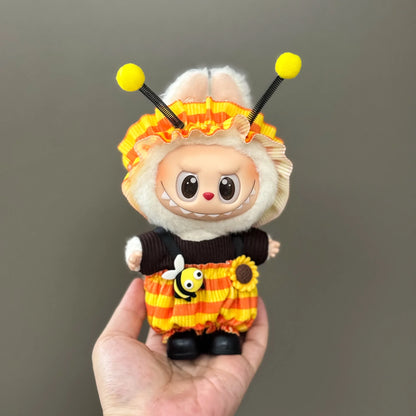 17cm Labubu Outfit Halloween Sets Carnival Party Cloak Pumpkin Costume Clothes for Labubu No Shoes