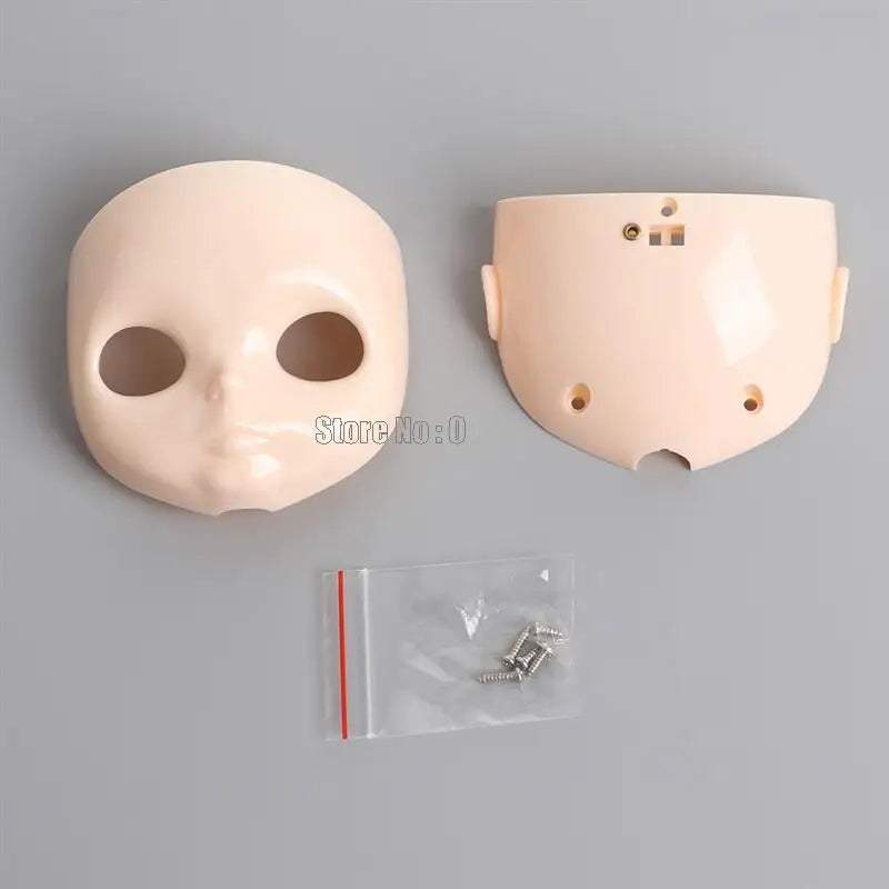 1pc 1/6 Blyth Diy Doll Factory Dolls Faceplate With Backplate 30cm Plastic Blyth No Makeup Face Screw Toys Accessories