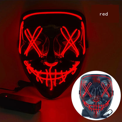 New 2025 Hot Wireless Halloween Neon Led Purge Masquerade Carnival Party Masks Light Luminous in the Dark Cosplay