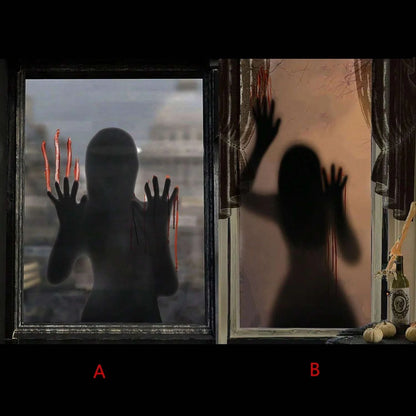1pc Halloween Horror Female Ghost Blood Hand Wall Stickers for Halloween Party Glass Window DIY Backdrop Decorative Wall Sticker
