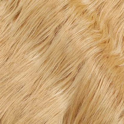 25*25Cm Faux Fur Fabric Square Artificial Fur Long Pile Plush Fabric for DIY Chair Cushion Crafts Dolls Beard Hair Decoration