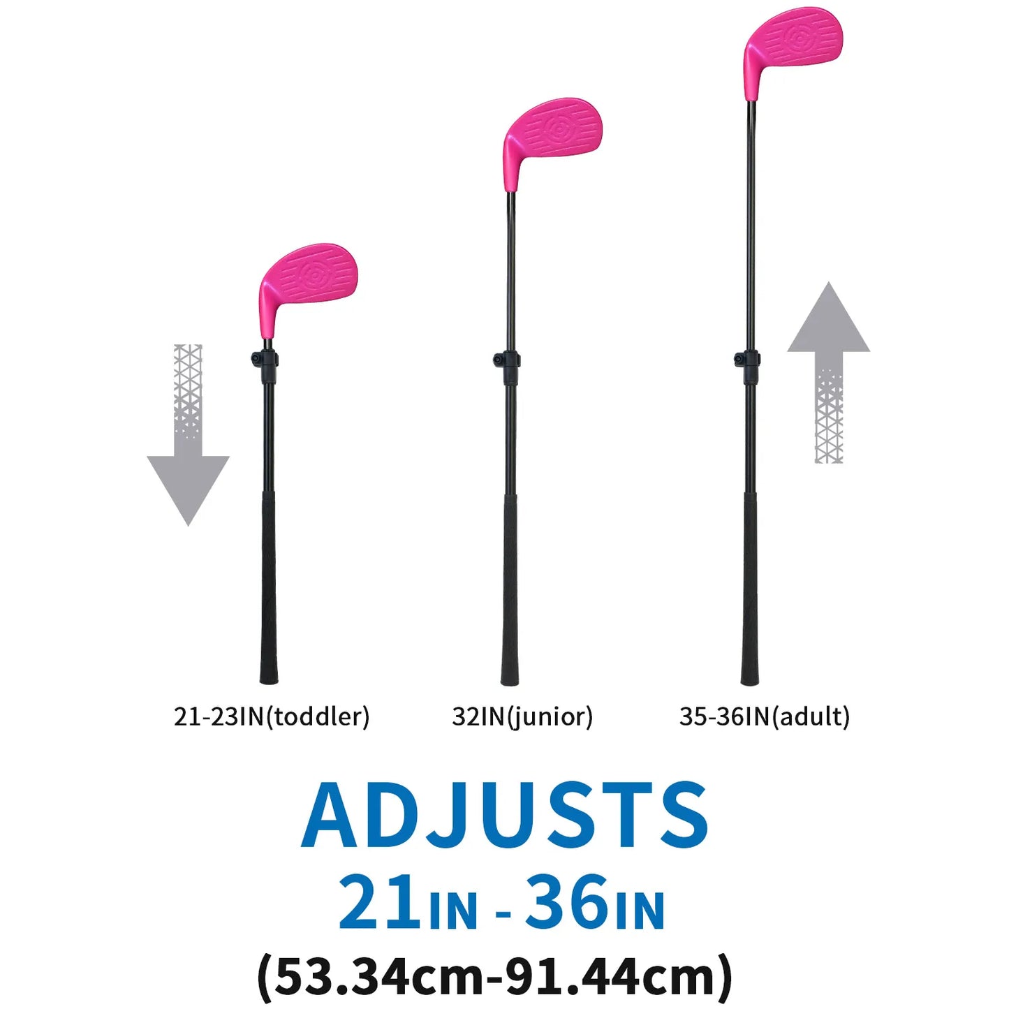 Golf Club With Oversize Club Head to Play Backyard Golf Game Outdoor Hit Plastic or Foam Golf Balls in Grass, Parks, Yards Pink