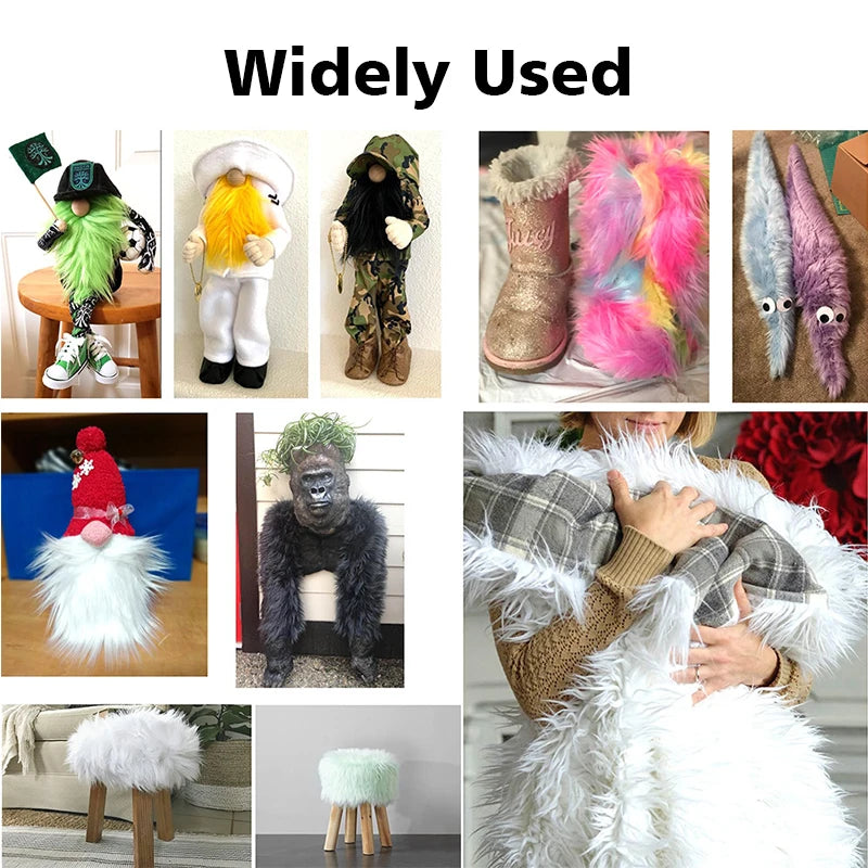 25*25Cm Faux Fur Fabric Square Artificial Fur Long Pile Plush Fabric for DIY Chair Cushion Crafts Dolls Beard Hair Decoration