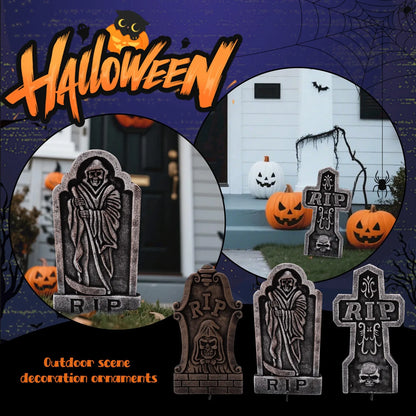 Halloween Foam Tombstone Decoration Haunted House RIP Stone Grisly Props Party Decor Skeleton Tombstone Yard Halloween Decor