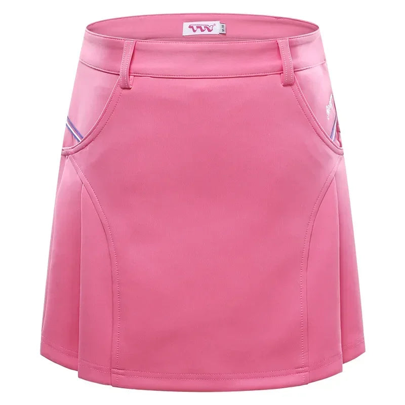 TTYGJ Women Pleated Golf Skirt High Waist Slim Tennis Skirt Breathable Outdoors Running Fitness Skorts  Built Safety Shorts
