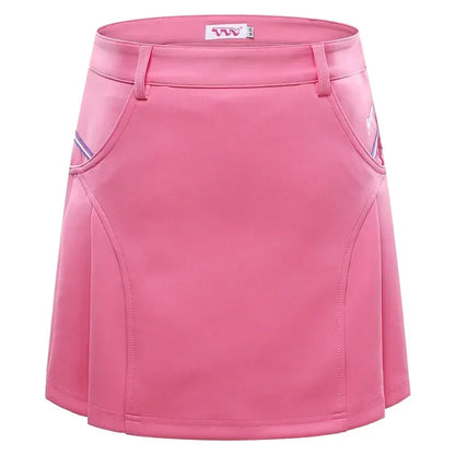 TTYGJ Women Pleated Golf Skirt High Waist Slim Tennis Skirt Breathable Outdoors Running Fitness Skorts  Built Safety Shorts
