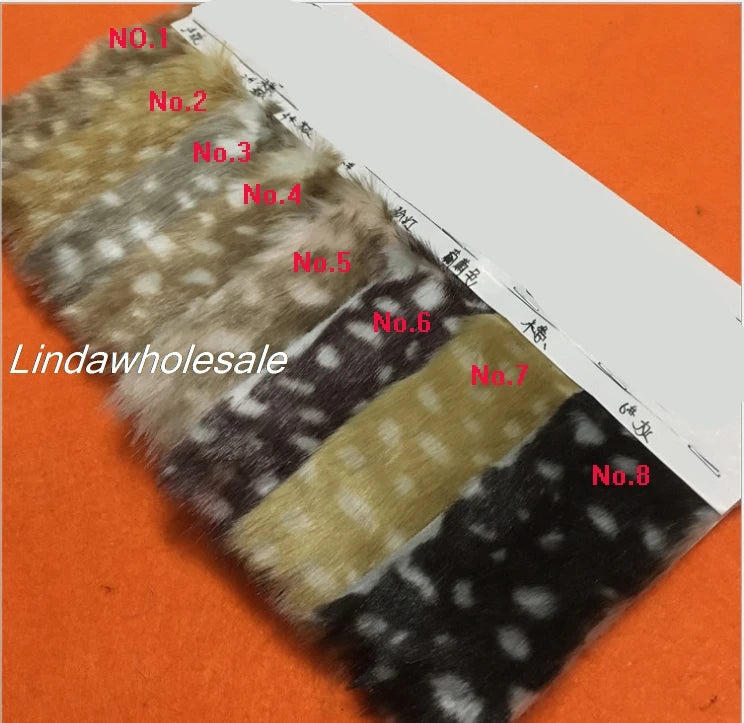 Deer Point Print Plush Fabric Christmas Moose Velvet Imitation Deerskin Clothing Toy Faux Fur Fabric,160cm*45cm(half Yard)/Pcs
