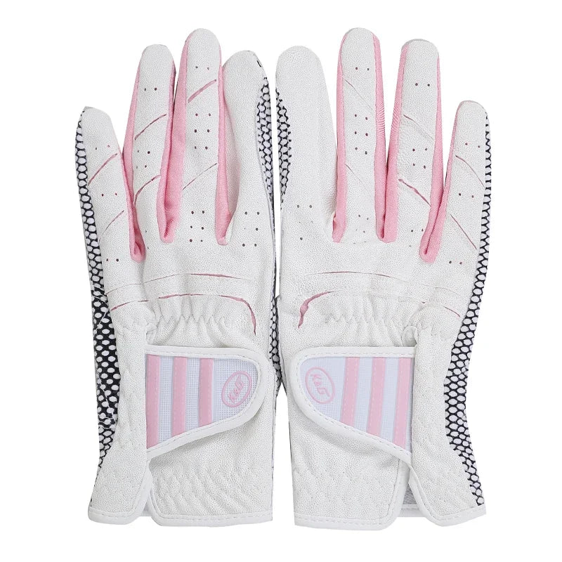 Golfist Women Golf Gloves Left Hand Right Hand Sport Mitten Quality PU Non-Slip Golf Gloves Breathable Palm Protection Handcover