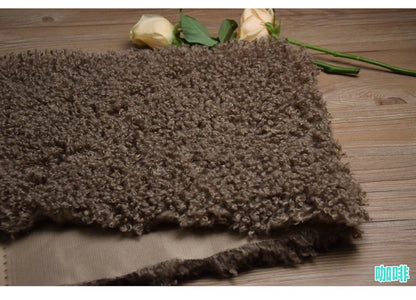 Purple 2cm Long Hair Imitation Beach Wool Small Curly Lamb Volume Plush Garment Fur Fabric Newborn Baby Photography Props