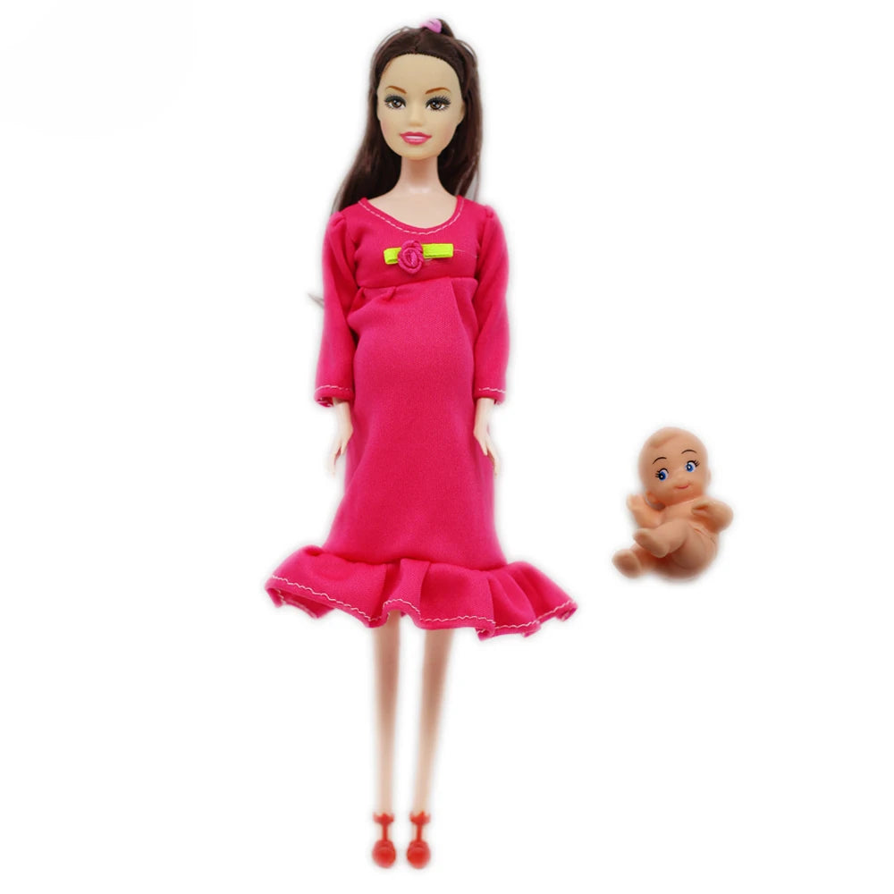 1pc Big Belly Doll   Pregnant Dolls Suit Mom Doll Have a Baby in Her Tummy for Barbies Doll Educational Toys for Children