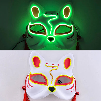 New Halloween Horror Party Mask Cosplay Movie Mask Neon LED Luminous Mask EL Cold Light Fluorescent Mask Masquerade Décor