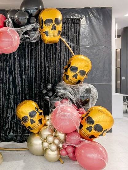 Skull Foil Balloon Halloween Decoration Ghost Party Day of the Dead Horror Party Decoration Haunted House Party Decoration