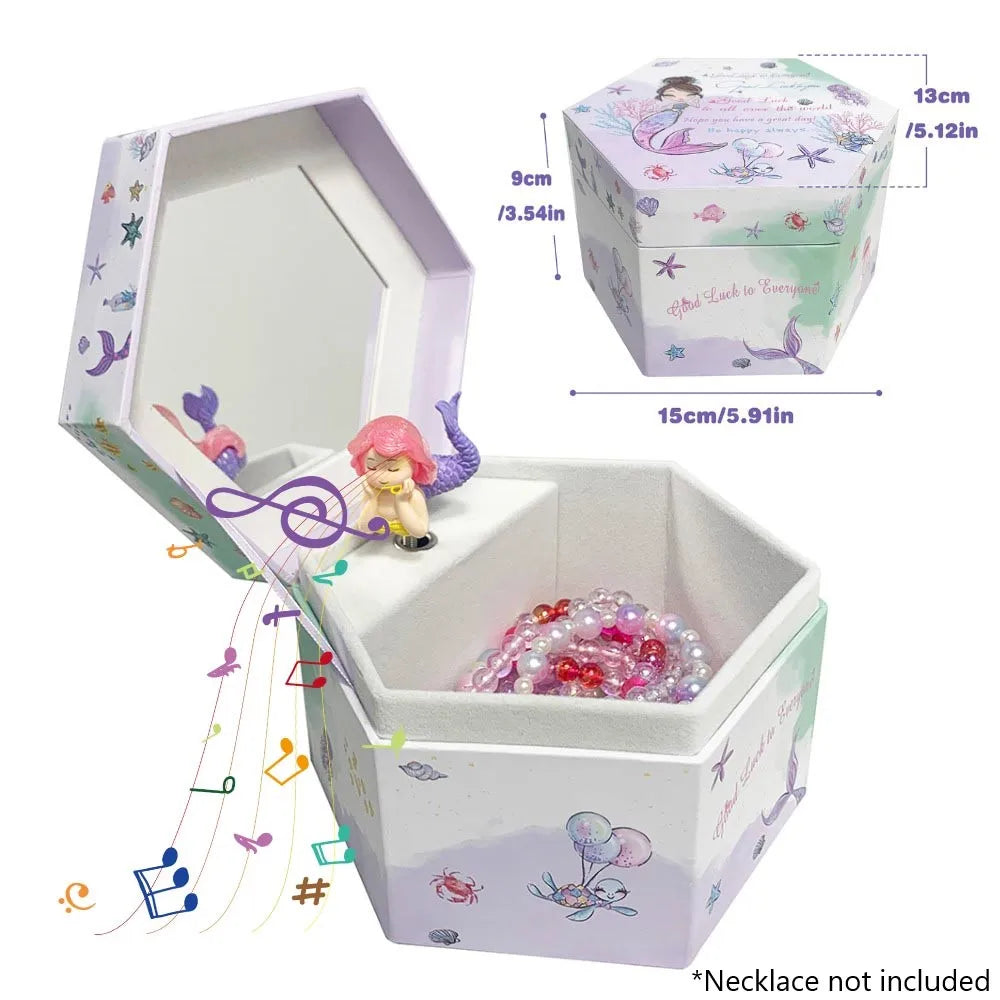 Unicorn Music Box Girl's Jewelry Storage Box With Rotating Unicorn Ballet Bedroom Decoration Birthday Christmas Gifts for Kids