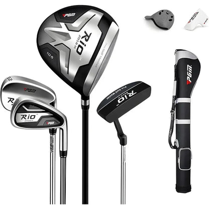 PGM Beginner Golf Clubs Sets Rio for Men 5 Piece Includes Golf Driver, 7 Irons, #52 Sand Wedge