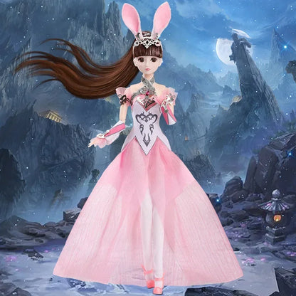 30cm Height Xiaowu Doll Full Set 1/6 Doll With Clothes Suit and Headdress Dress Up Toy for Girls
