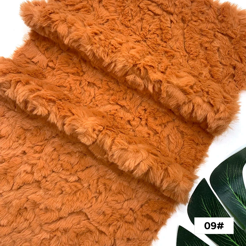 25x45cm Embossed Microfiber Plush Faux Fur Furry Fabric Soft Imitation Rabbit Fur DIY Doll Garment Coat Jacket Sewing Material