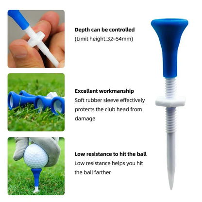 Height Adjustable Golf Tee Plastic Silicone Golf Tees for Driver Step Down Golf Ball Holder Training Ball Stand Accessories
