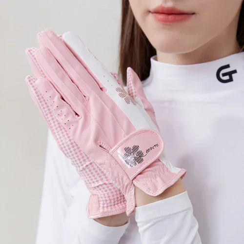 New Purple Golf Gloves Women Left and Right Hands Anti Slip Wear Resistant Breathable Gloves One Pair Golf Accessories