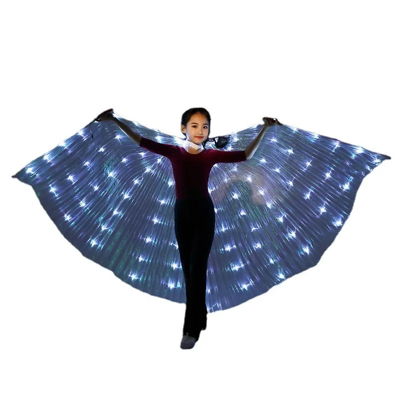Children LED Light Fairy Angel Wing  Clothing Princess Costume Cloak Crown Tiara Rave Clothes Cosplay Outfit  Halloween