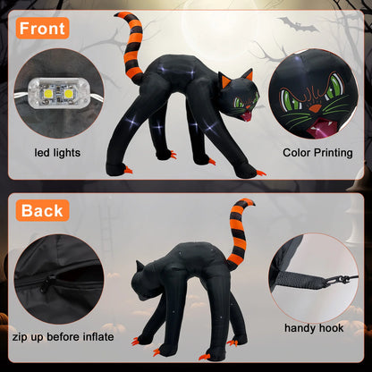 OurWarm 13FT Giant Halloween Inflatables Outdoor Decor Black Cat Inflatable,Black Cat Inflatables Decorations for Outdoor Decor