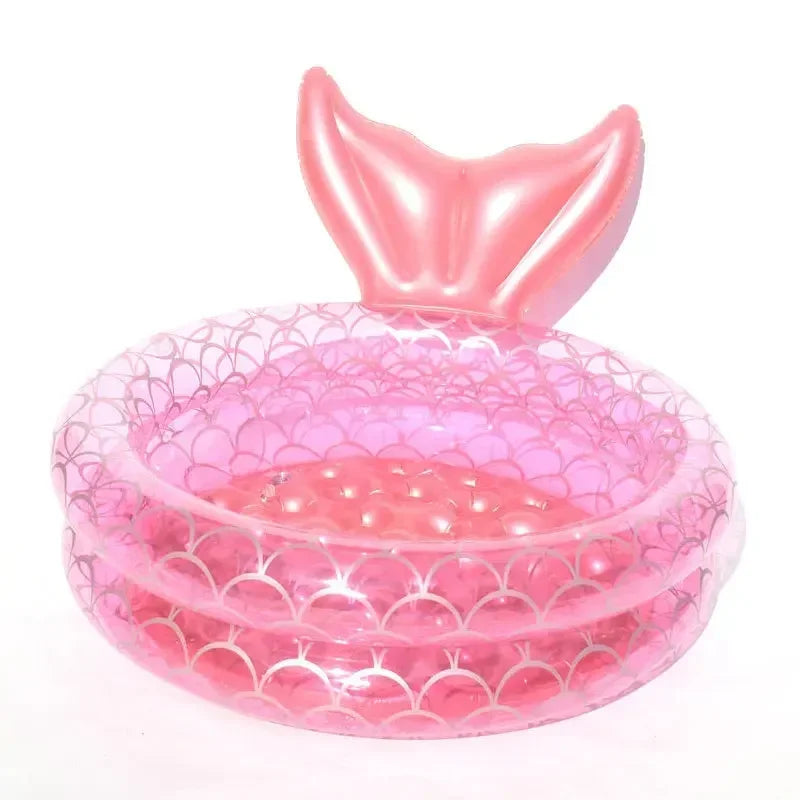 New Mermaids Inflatable Pool Bathing Kids Summer Home Outdoor Swimming Pool Inflatable Square Swimming Pool for Kids Gifts Girl