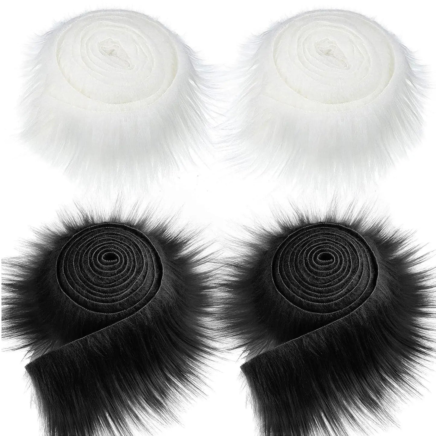 4Pcs Faux Fur Fabric Costume DIY Soft Supplies Crafting Toy Fuzzy for Hat Shoes