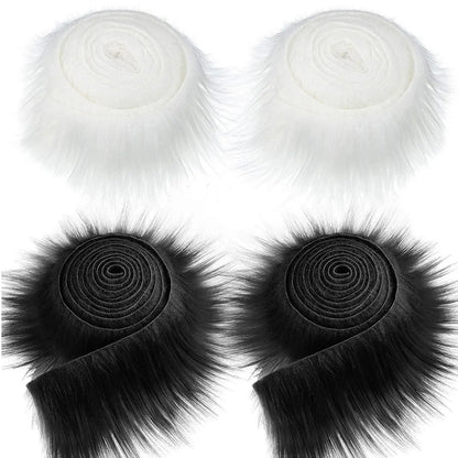 4Pcs Faux Fur Fabric Costume DIY Soft Supplies Crafting Toy Fuzzy for Hat Shoes