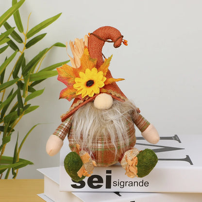 Rustic Autumn Harvest Scarecrow Decor, Plaid & Sunflower Accents for Thanksgiving, Halloween, Farmhouse Wall Decor, Party Props