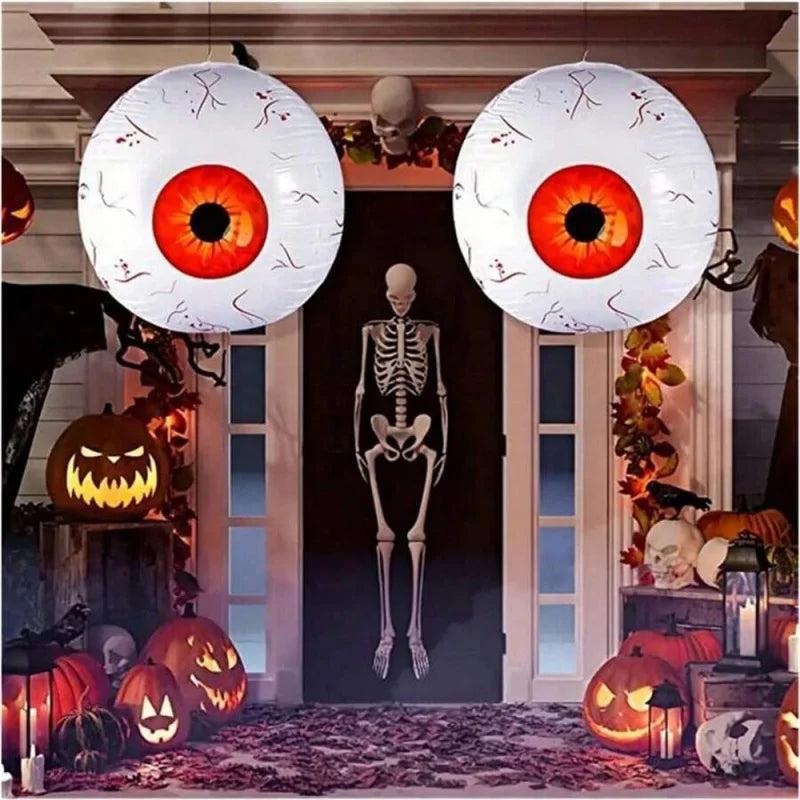 3pcs 55cm/22 Inch Halloween Inflatable Eyeball Balloons Set, Outdoor Party Decorations, Halloween Theme Supplies