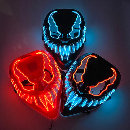 New Halloween Horror Party Mask Cosplay Movie Mask Neon LED Luminous Mask EL Cold Light Fluorescent Mask Masquerade Décor
