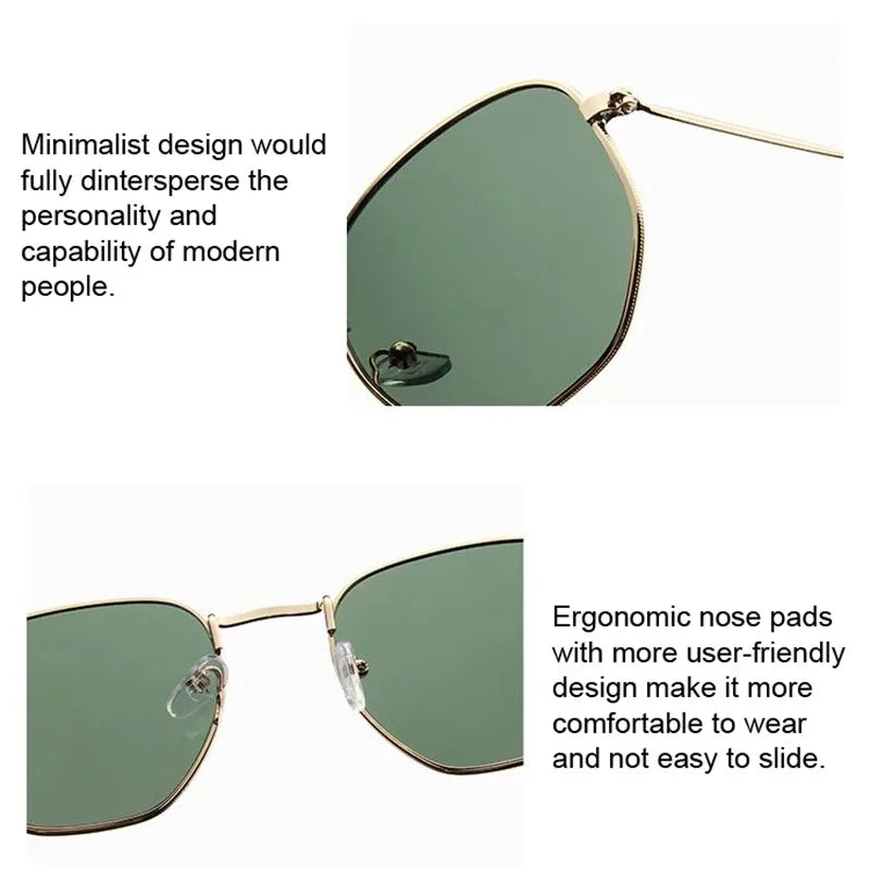 ONEVAN 2024 Vintage Square Sunglasses Women Brand Designer Sun Glasses Men/Women Retro Small Frame Metal Sunglass Shades Glasses