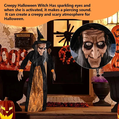 1Pc Halloween Witch Ghost Decor Horror Pendant Glowing Prank Props Electric Toys Haunted House Bar Club Home Festival Decoration