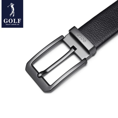 GOLF Men's Genuine Leather Needle Buckle Youth Belt, Simple and Casual, Trendy Top Layer Cowhide Pants With Men's Belt, Business