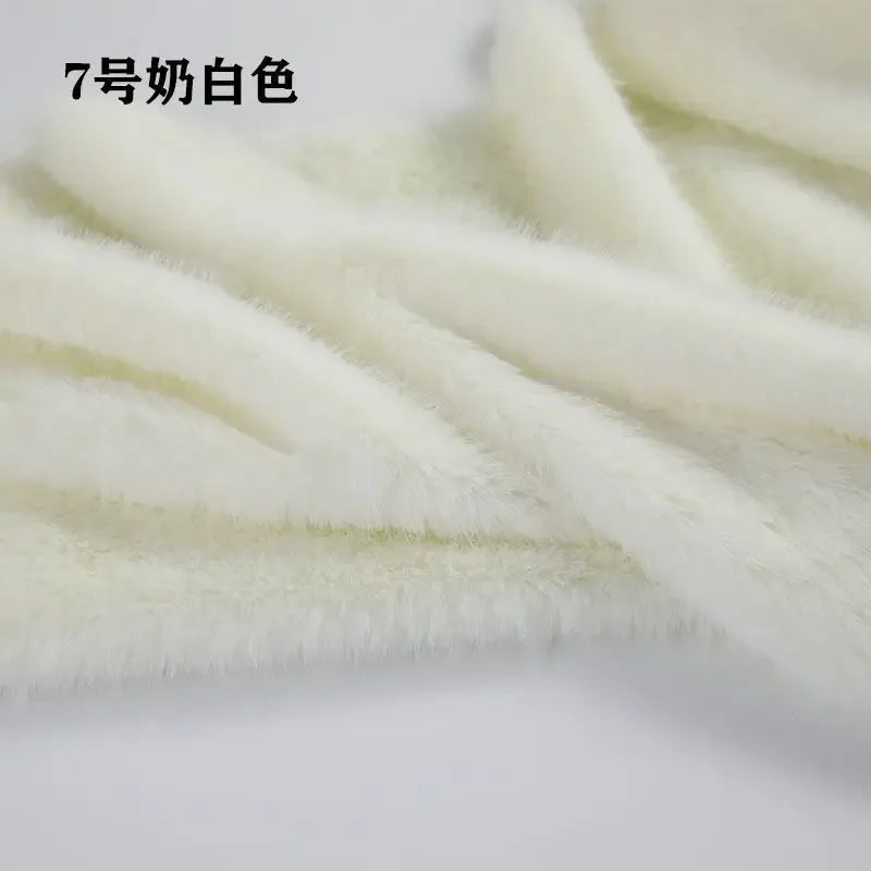 2cm Faux Mink Fur Plush Fabric by the Meter for Clothing Scarf Dolls Background Decoration Diy Sewing Cloth Soft Pink White Blue