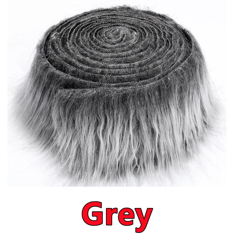 Faux Fur Fabric Christmas Fluffy Fuzzy Plush Patch Sewing Fur Cuts for DIY Gnome Doll Beard Craft Shaggy Winter Costume Material